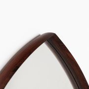 Thomas Poss Eferfolger wall mirror in rosewood triangular Denmark 1960