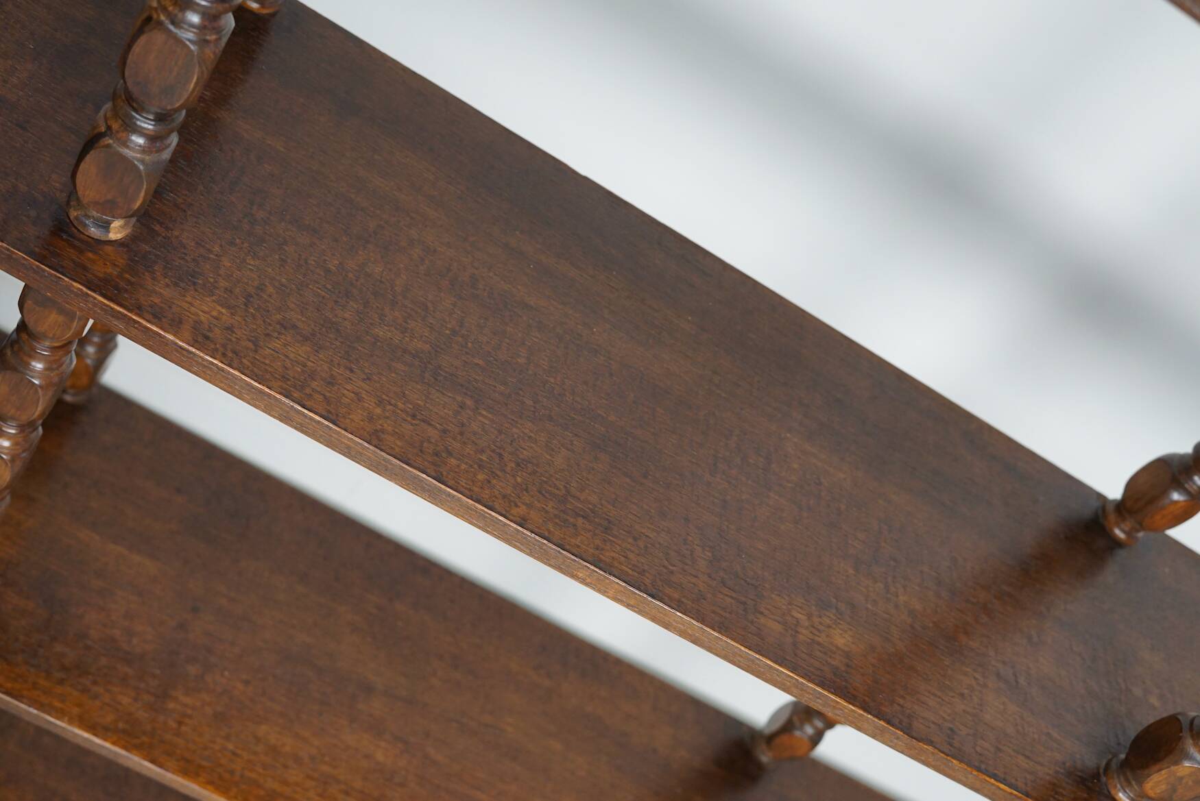 French Oak Mid-Century Bobbin Shelving Unit