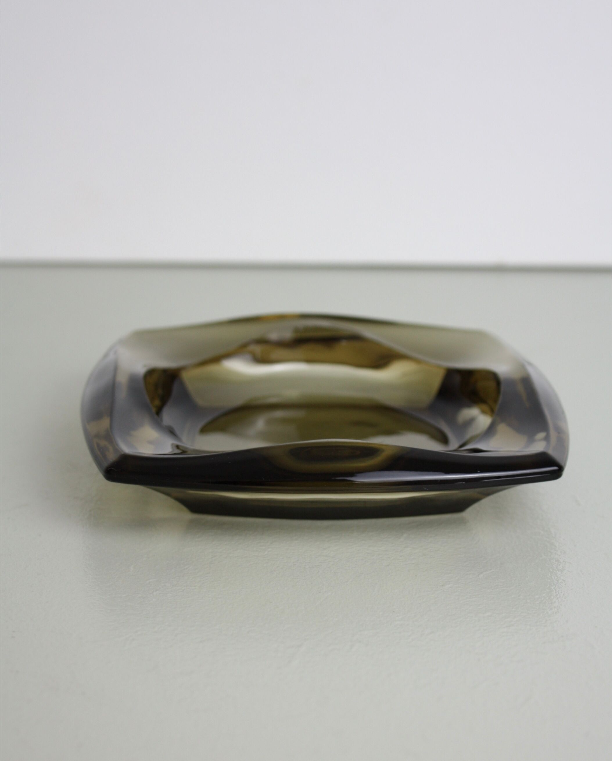 Vintage smoked glass ashtray