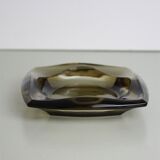 Vintage smoked glass ashtray