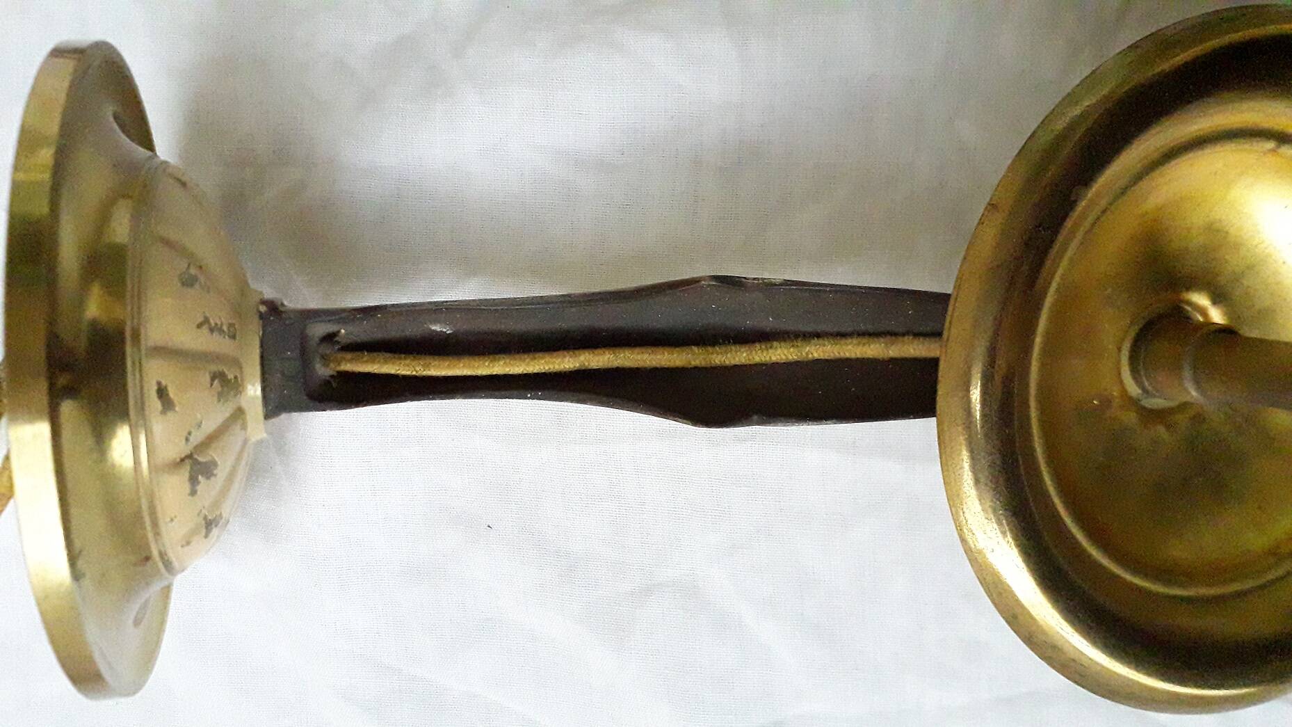 Pair of bronze wall lights