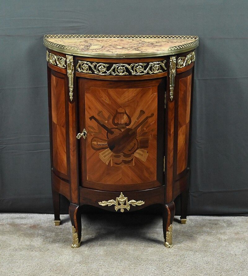 Small living room piece in precious wood marquetry, Louis XVI style – mid-19th century.