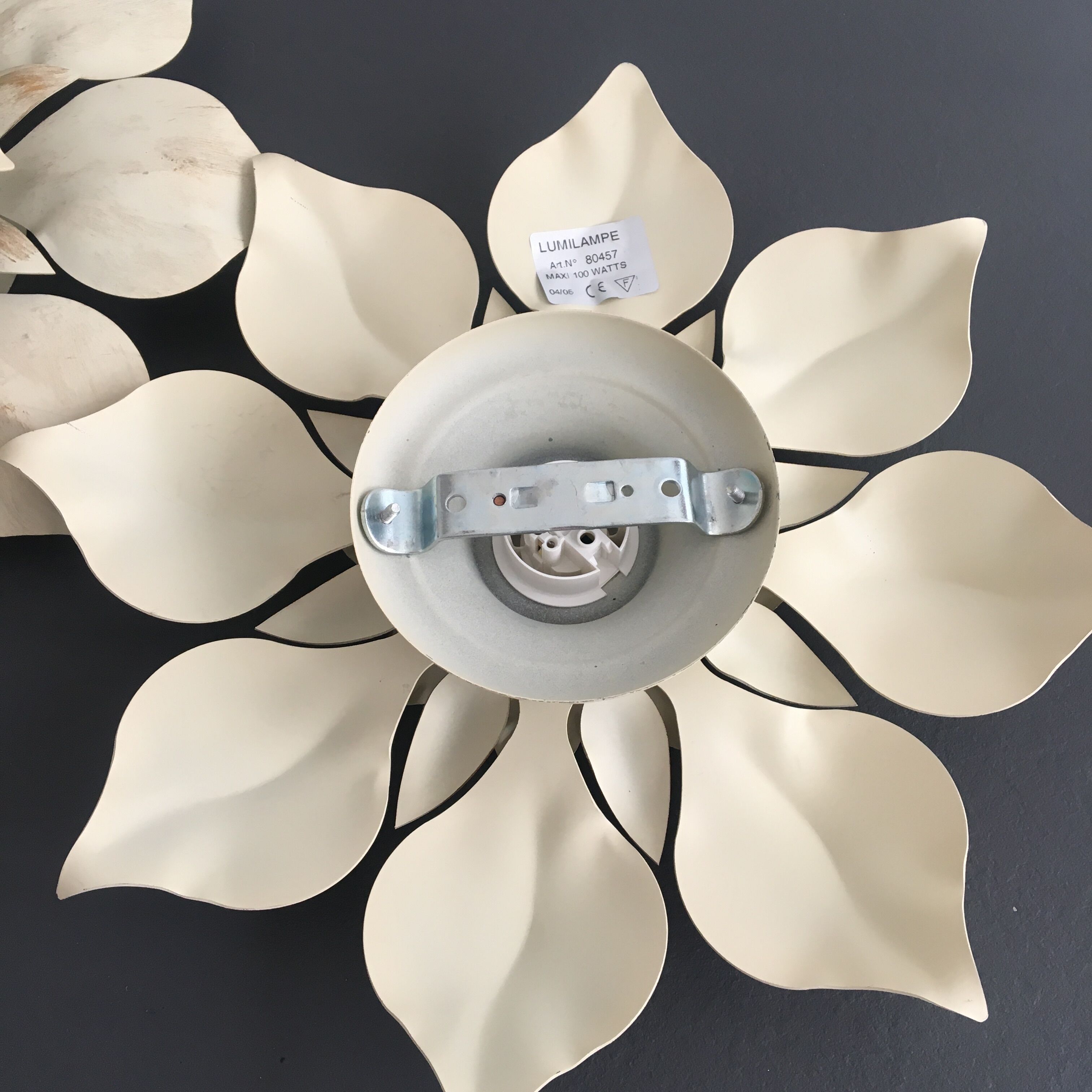 Pair metal flower sconces