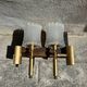 Old pair of wall sconces by Maison Lunel in brass and glass.
