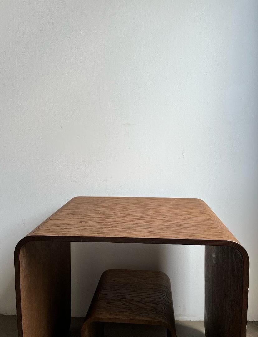 Child's Desk with Matching Stool in Curved Wood