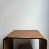 Child's Desk with Matching Stool in Curved Wood
