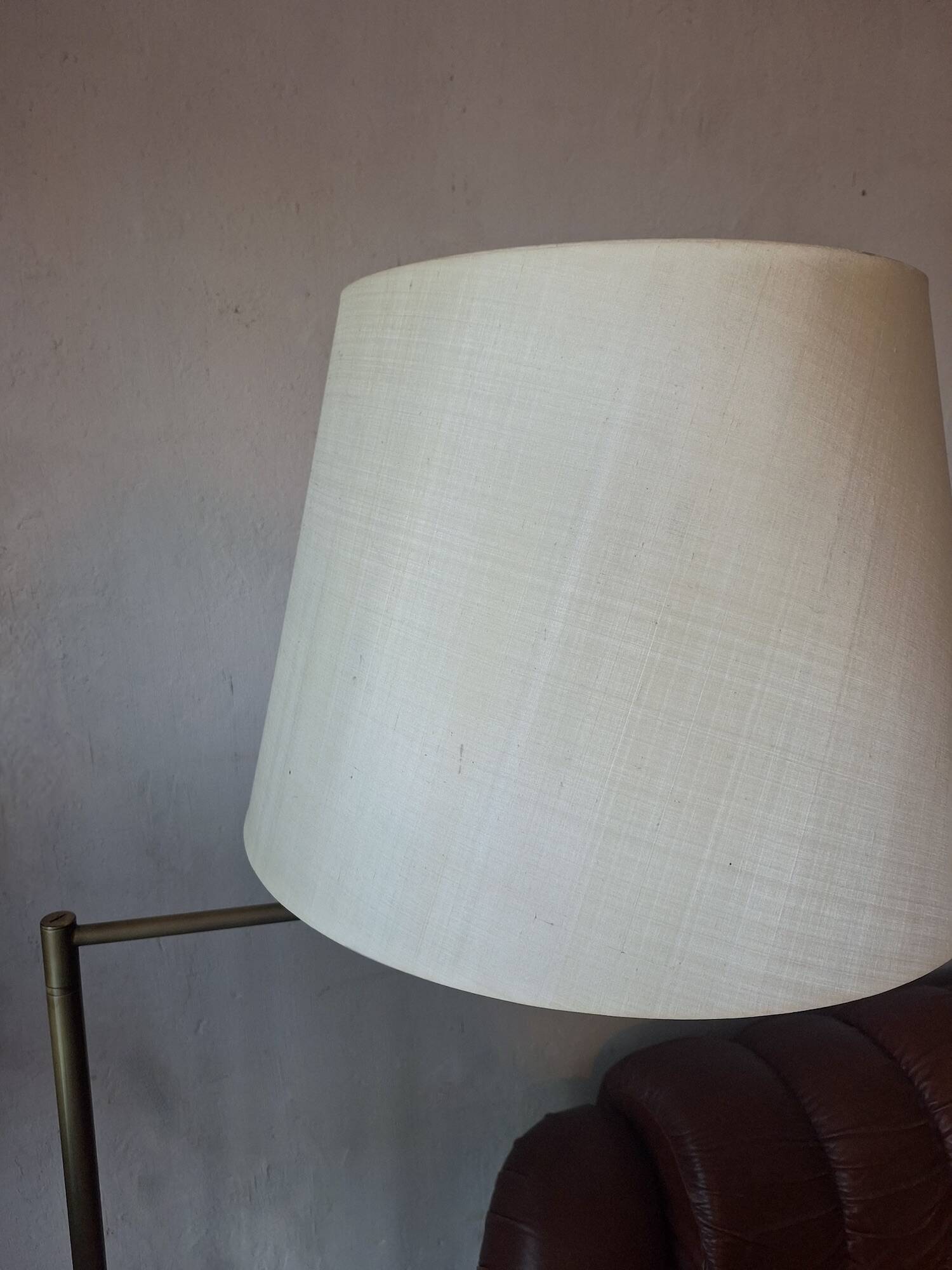 Walter von Nessen brass swivel-arm floor lamp with uplight, 1960s