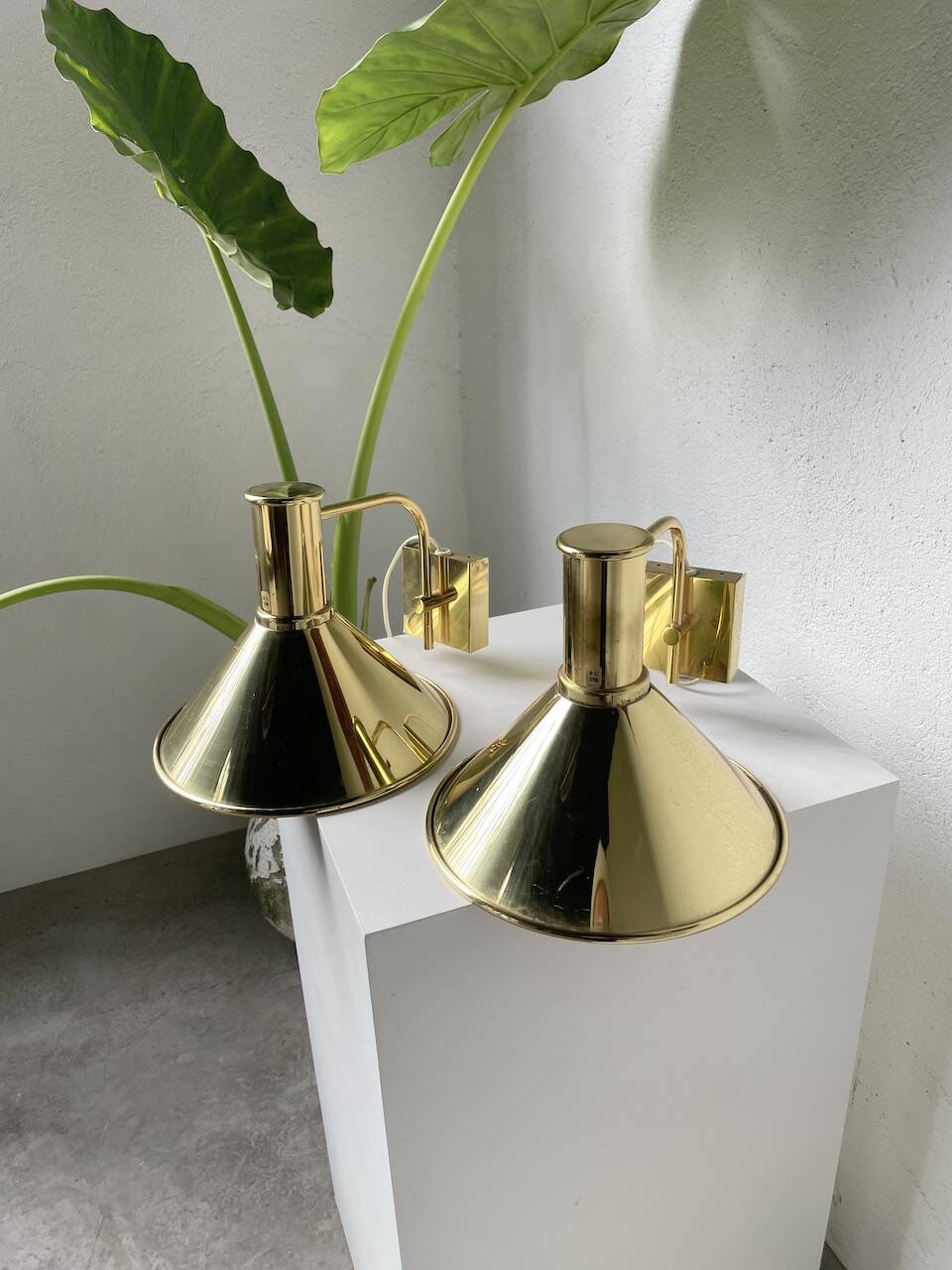 Pair of Hovik Lys brass wall lights Jonas Hidle Denmark