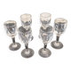 6 small vintage liqueur glasses