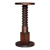 Colonne vintage, colonne à vis de pressoir ,sellette bois, pied bois tourné