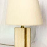 Office lamp in travertine and laiton 1970s