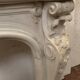 Louis XV style fireplace in white Carrara marble, 19th century