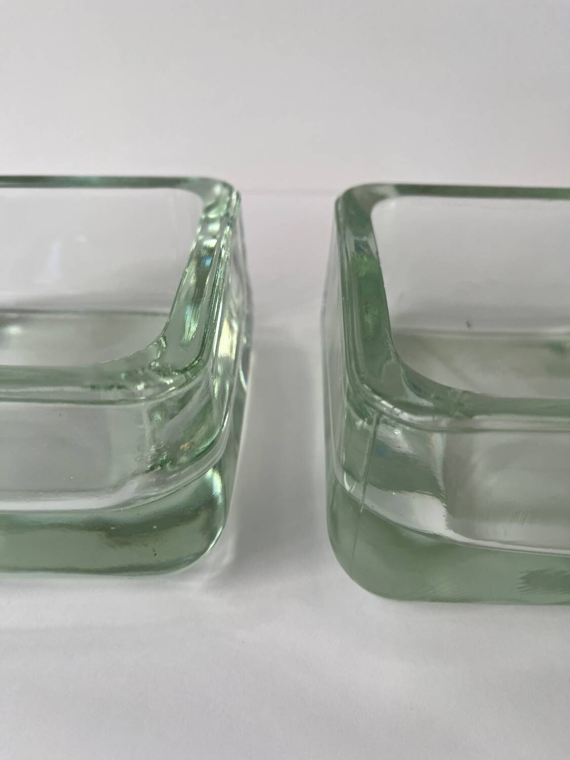 Solid square ashtray made of thick glass