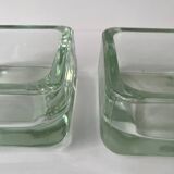 Solid square ashtray made of thick glass