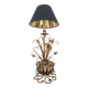 Vintage Mid-Century Hollywood Regency 1960s gold metal floral lamp