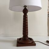 Lampe art déco palissandre sculpté