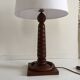 Art deco lamp rosewood carved