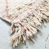Moroccan Berber carpet azilal ecru with colored diamonds 195x132cm