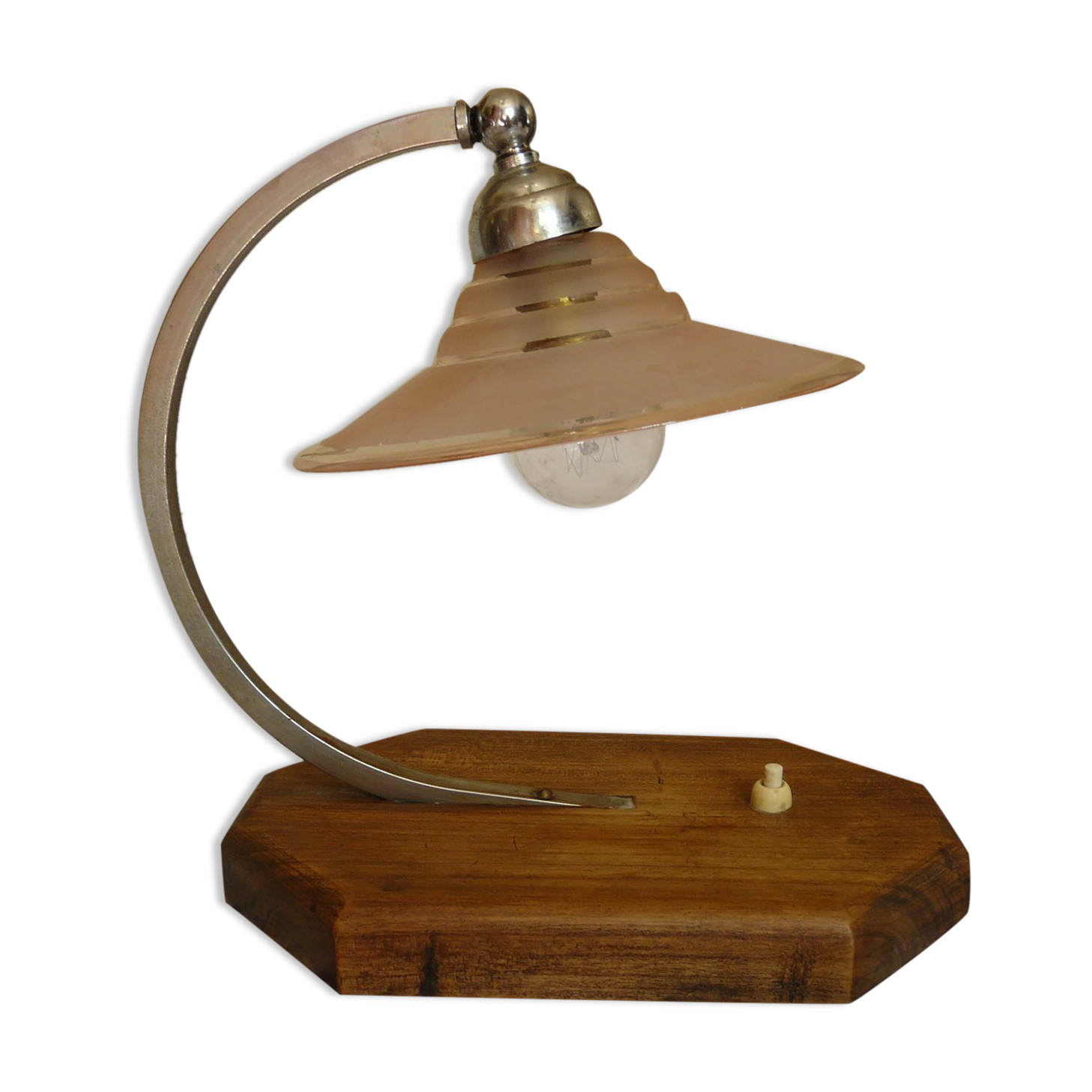 Table lamp or office art deco wooden base