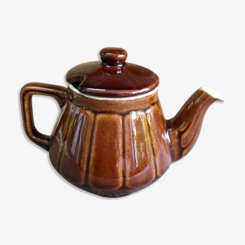 Théière en céramique vintage marron