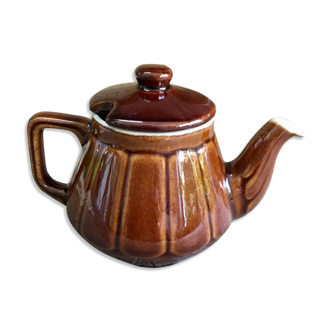Vintage brown ceramic teapot