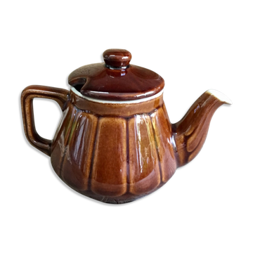 Vintage brown ceramic teapot