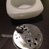 Ceiling square 70s vintage white opaline