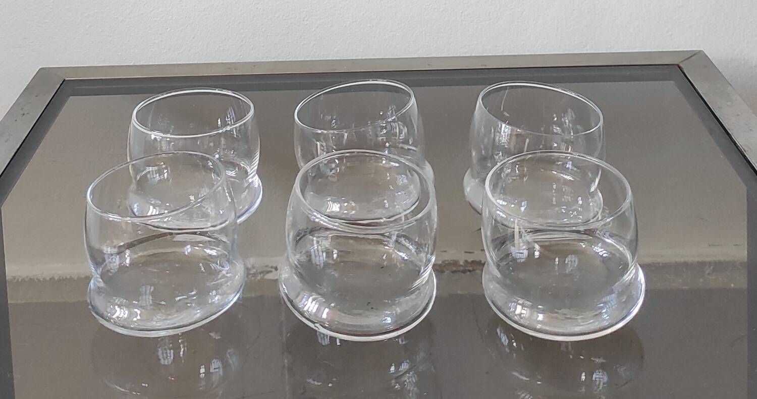 Set of 6 vintage "wobble" glasses (boat special)