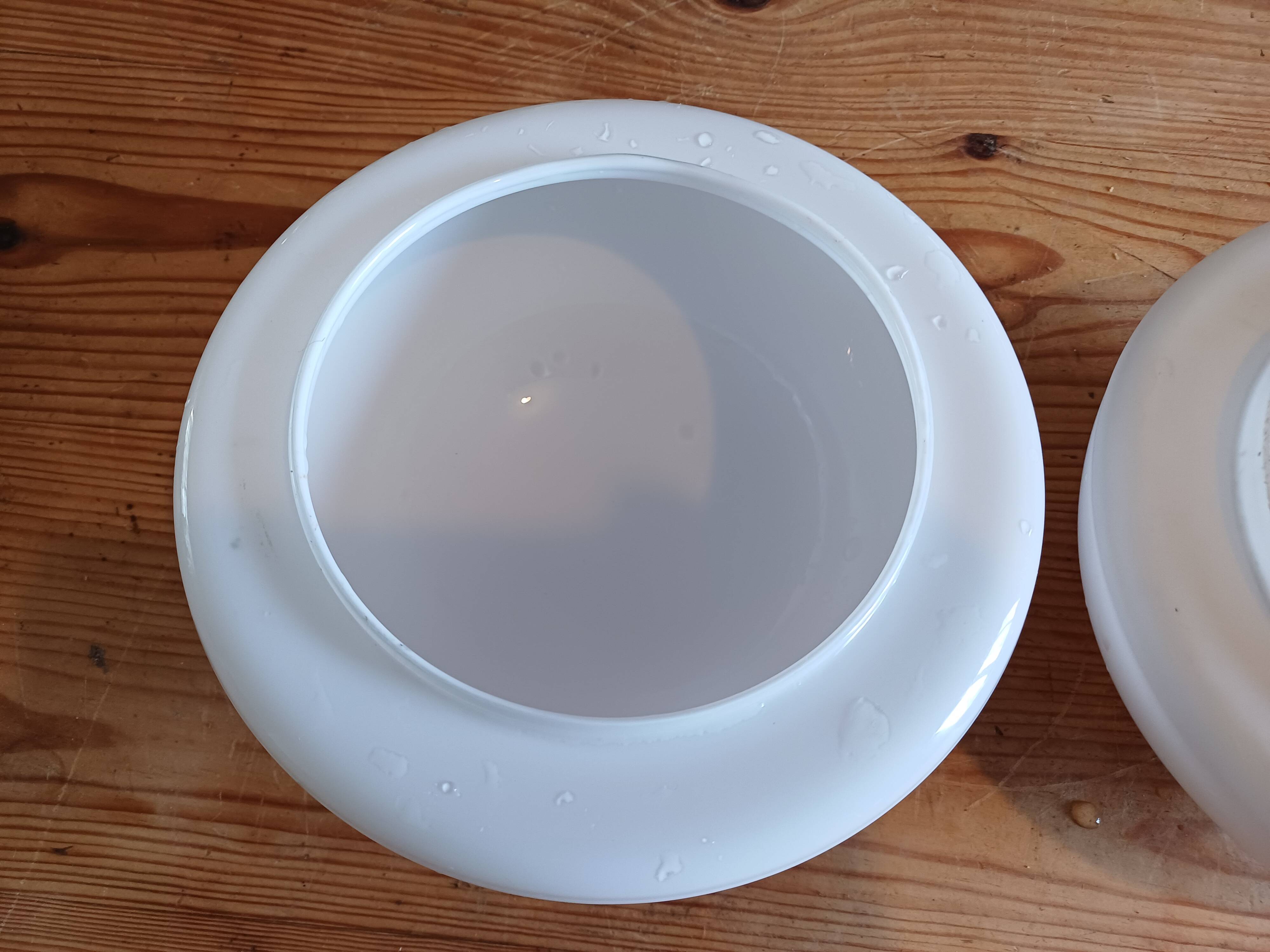 2 white opaline ceiling globes