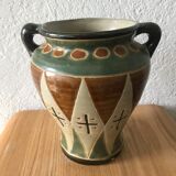 Vase enamelled earthenware