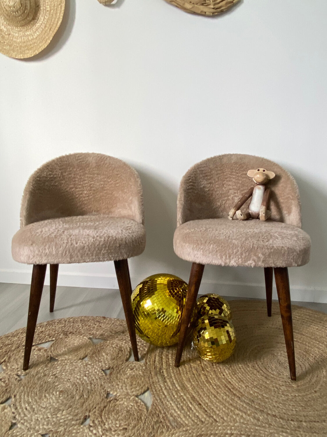 Vintage furry chairs