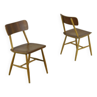 Scandinavian design set of 2 teak chairs from 1960's