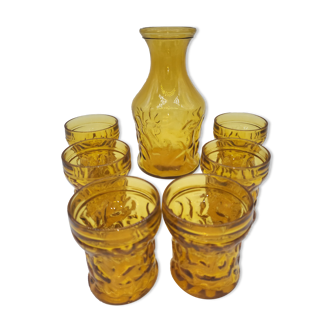 Bahia amber glass lemonade serving in its original box