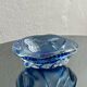 Bol décoratif en verre de Murano "Bullicante" bleu, objet de collection vintage