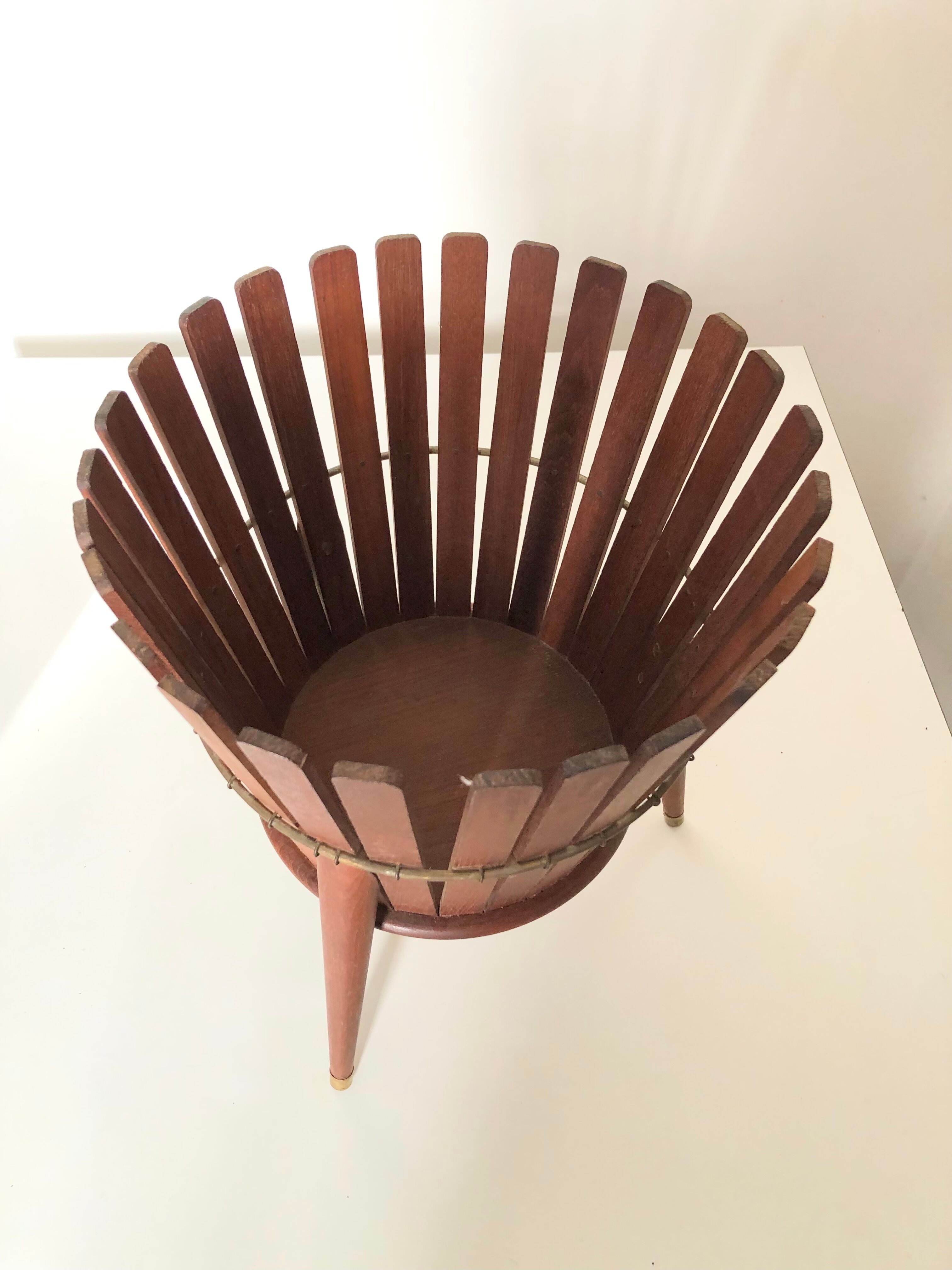 Scandinavian teak pot cover