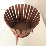 Scandinavian teak pot cover