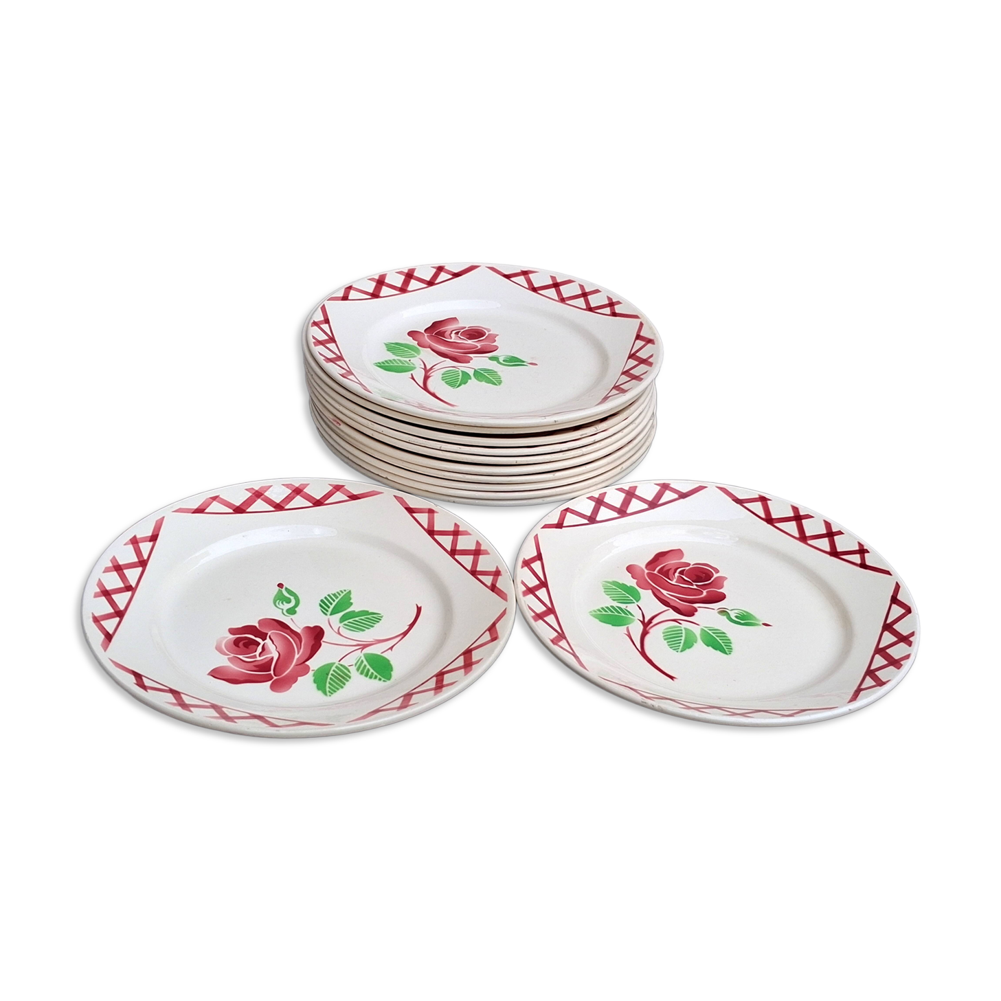 Dining table service, ironstone plates, Badonvilliers