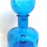 Carafe with blue Empoli stopper from the 70s Height 24.5 cm