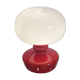 Red and white bedside lamp in opaline.