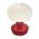 Red and white bedside lamp in opaline.