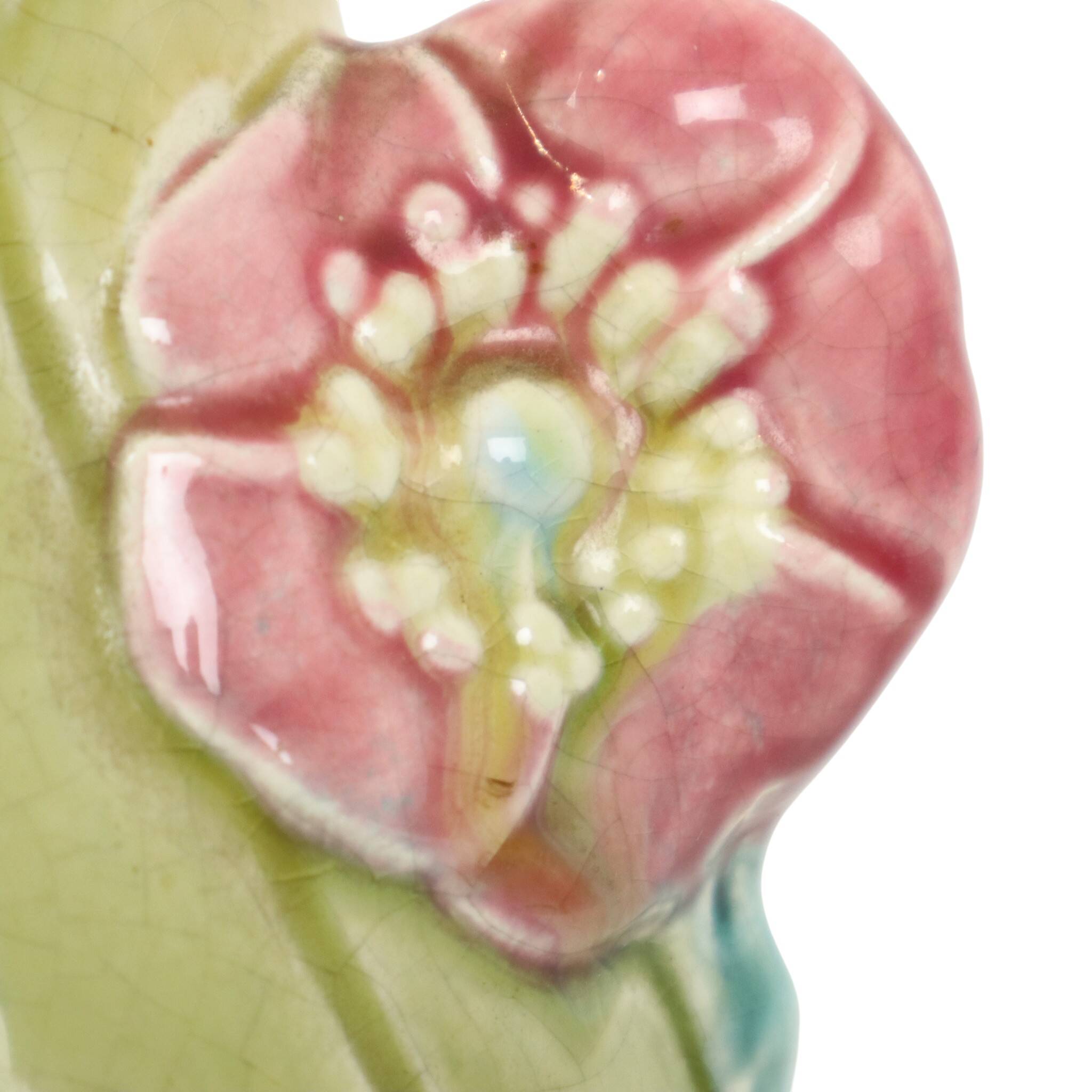 French Art Nouveau Vase Majolica Gustave De Bruyn 29cm