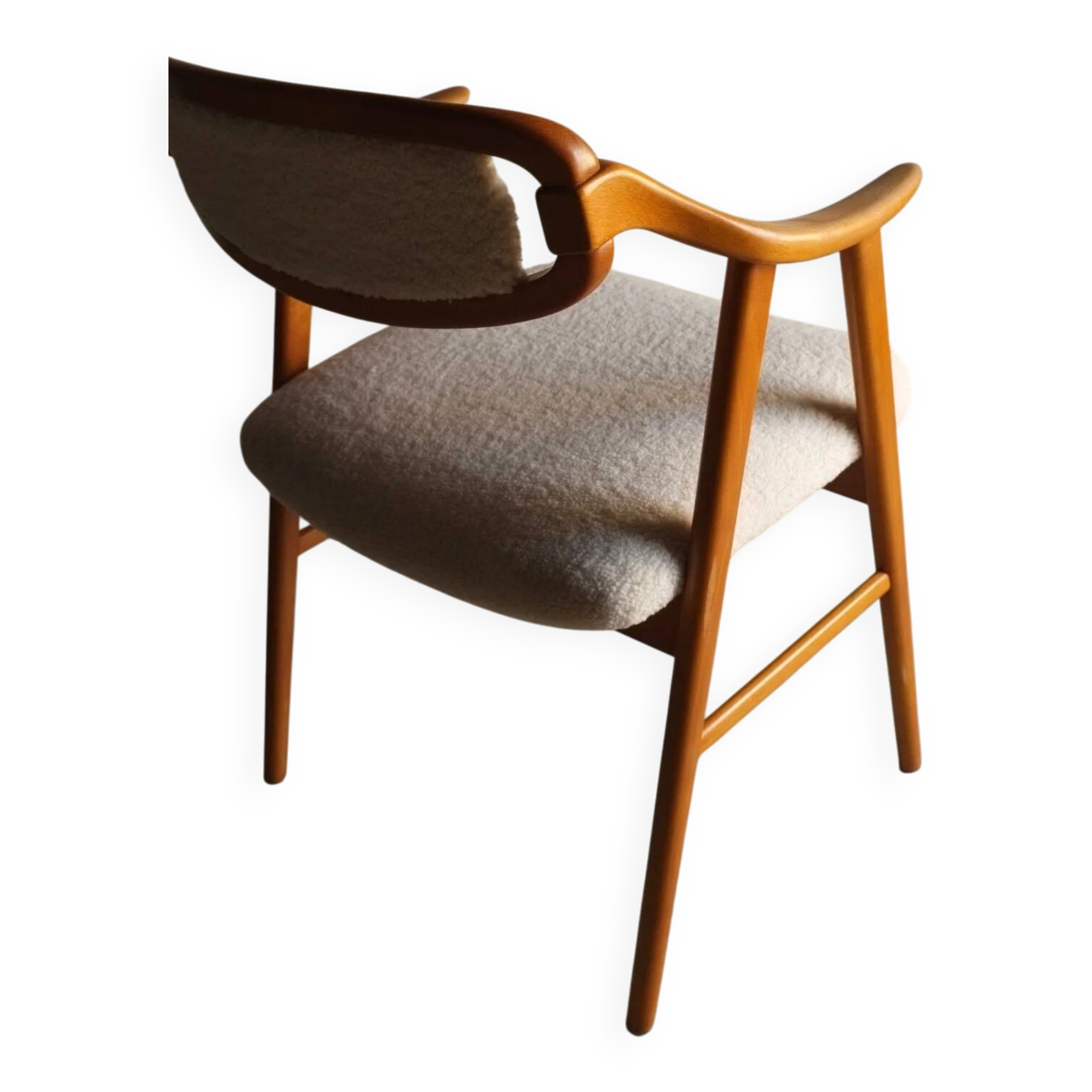 Scandinavian faux shearling chair | 1960s