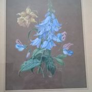 Antique painting - floral composition - gouache signed Gustinoff 1851