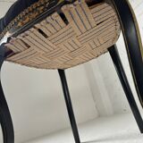 Napoleon III chair in burgundy black lacquered wood 19th century