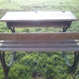 Desk in wood and wrought iron