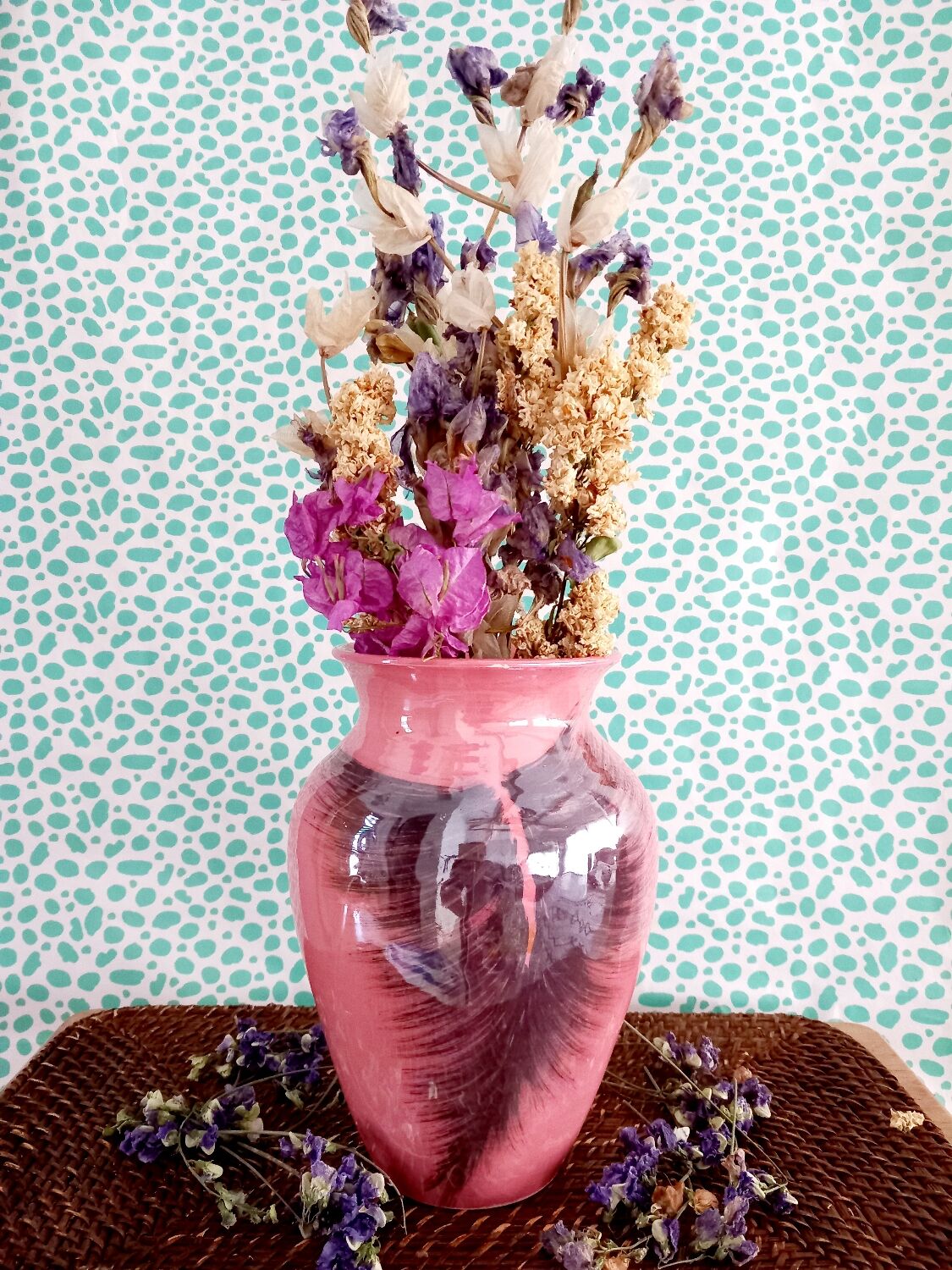 Vase faïence irisé