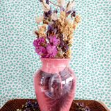 Iridescent earthenware vase
