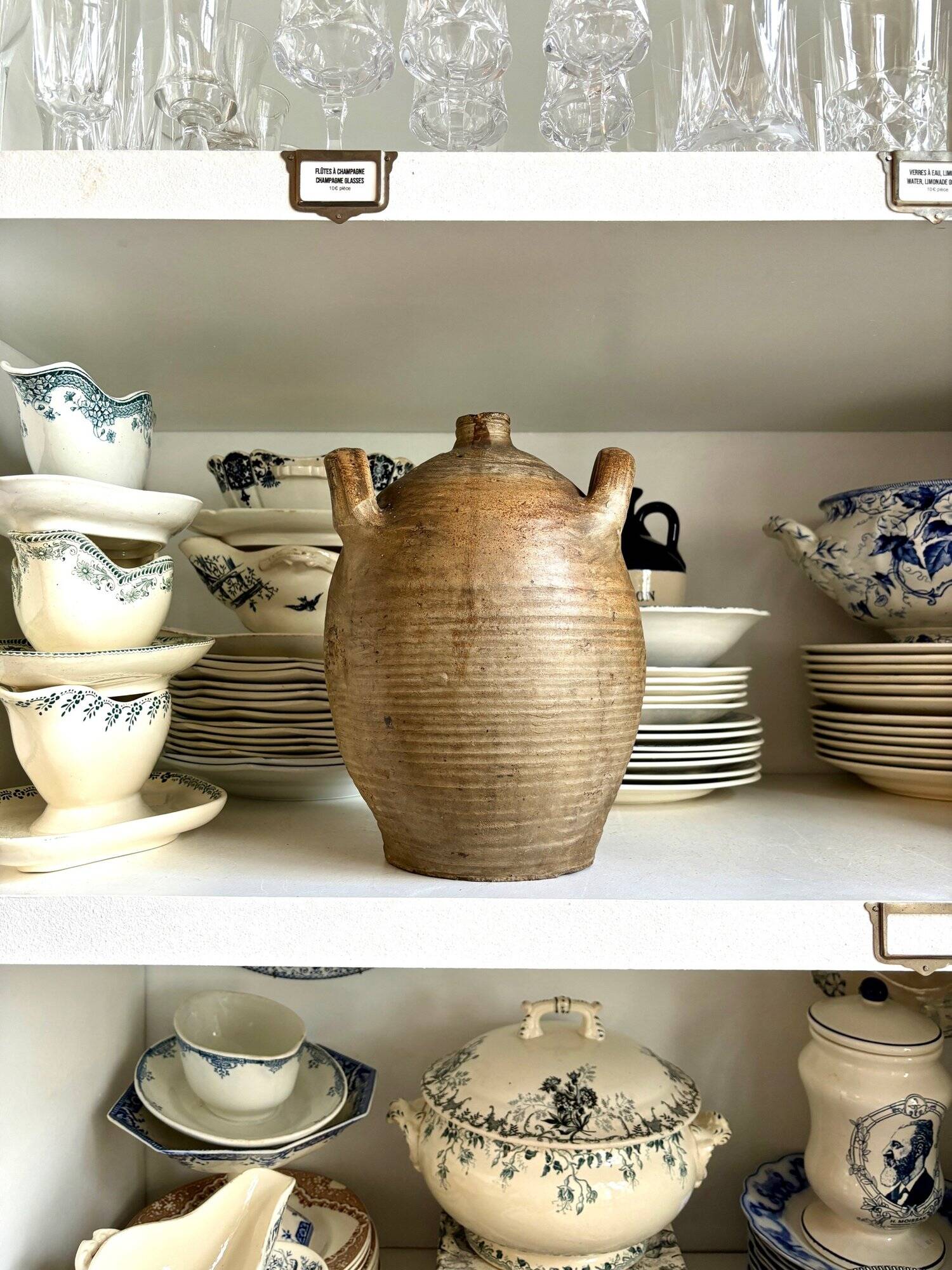 Brown stoneware jar