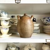 Brown stoneware jar