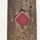 Ceramic Framed Mirror in Bronze with Red Cabochons. French Work.